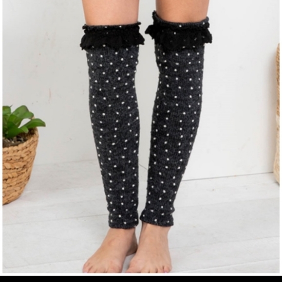Gave away for free A'reve Polk Dot Crochet Lace Leg Warmer Boot Toppers - Picture 5 of 7